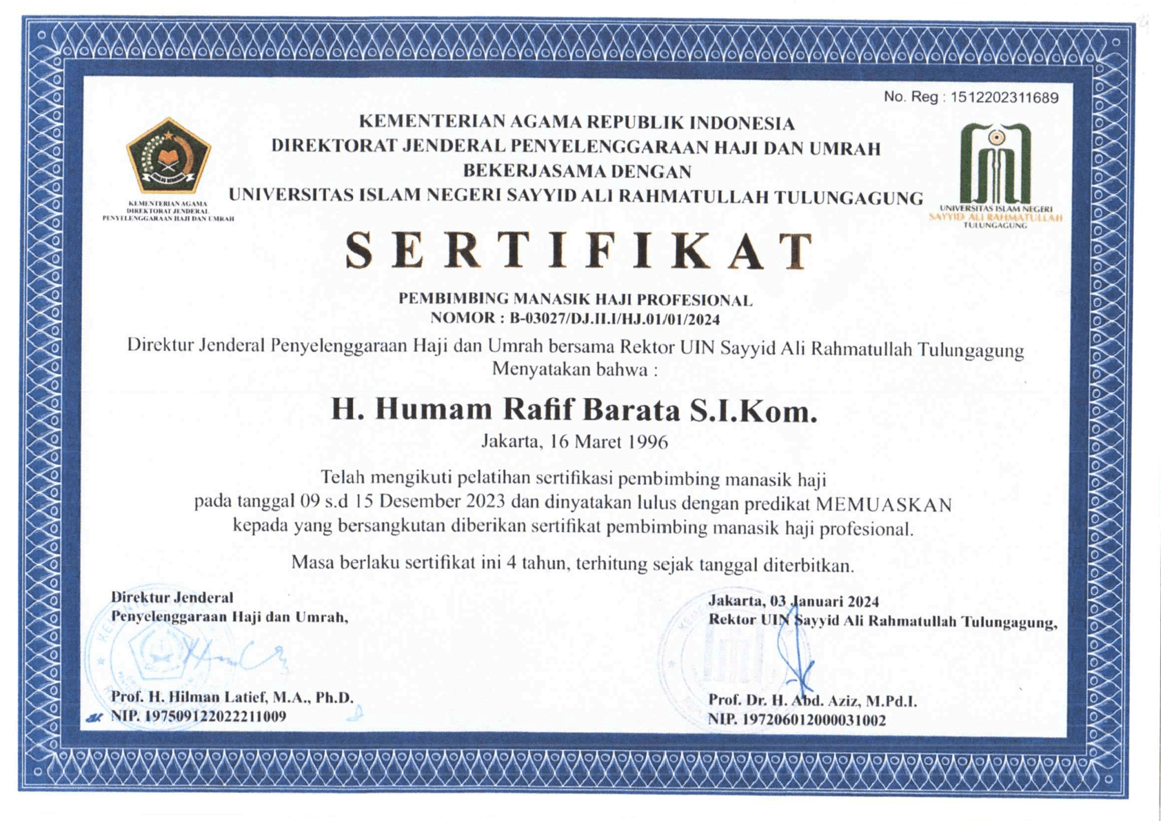 Sertifikat Tour Leader Wizarus Travel